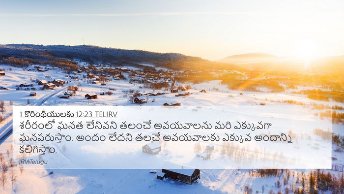 1 కొరింథీయులకు 12:23 TELIRV 4K Wallpaper - శరీరంలో ఘనత - 4K Wallpaper Bible Verse