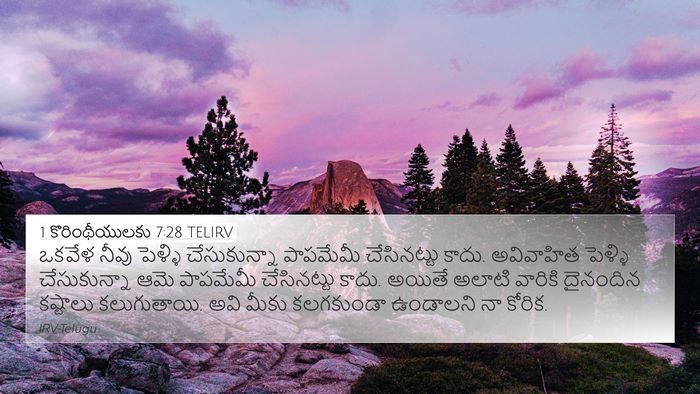 1 కొరింథీయులకు 7:28 TELIRV Bible Verse Image