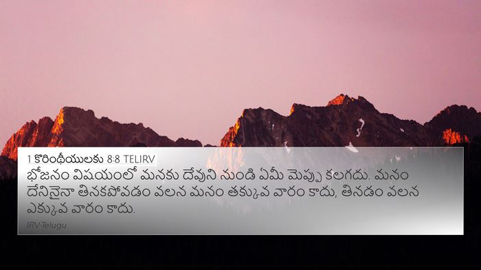 1 కొరింథీయులకు 8:8 TELIRV Bible Verse Image