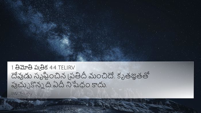 1 తిమోతి పత్రిక 4:4 TELIRV Bible Verse Image