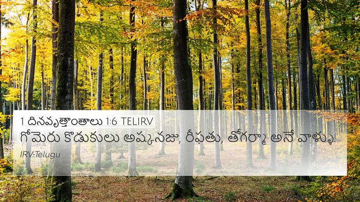 1 దినవృత్తాంతాలు 1:6 TELIRV Bible Verse Image