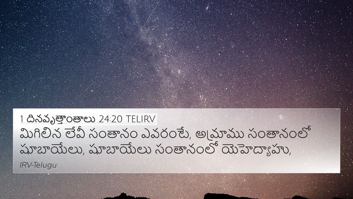 1 దినవృత్తాంతాలు 24:20 TELIRV Bible Verse Image
