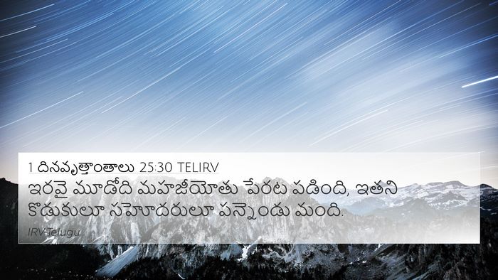 1 దినవృత్తాంతాలు 25:30 TELIRV Bible Verse Image