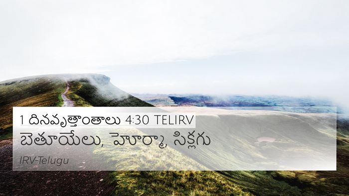 1 దినవృత్తాంతాలు 4:30 TELIRV 4K Wallpaper - బెతూయేలు, హోర్మా, - 4K Wallpaper Bible Verse