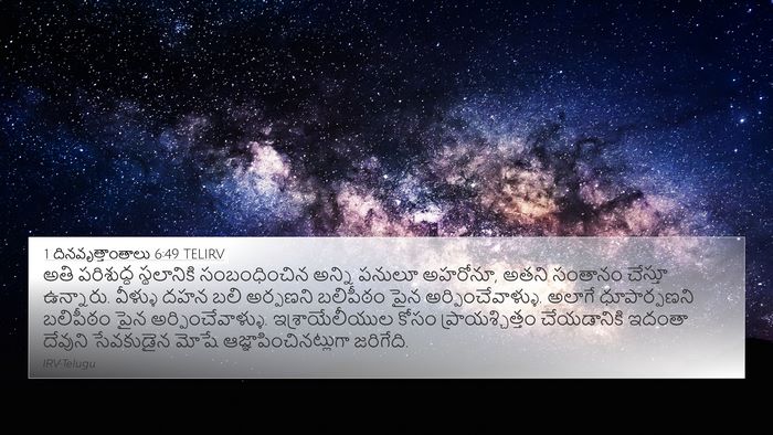 1 దినవృత్తాంతాలు 6:49 TELIRV Bible Verse Image