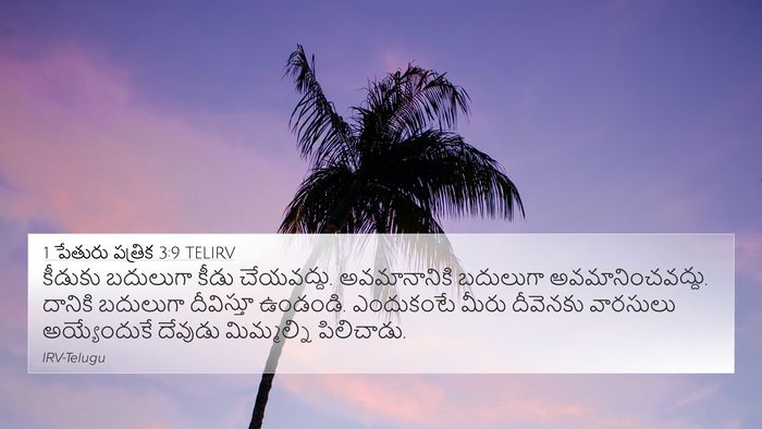 1 పేతురు పత్రిక 3:9 TELIRV 4K Wallpaper - కీడుకు బదులుగా - 4K Wallpaper Bible Verse