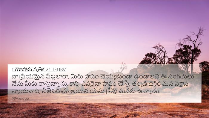1 యోహాను పత్రిక 2:1 TELIRV Bible Verse Image
