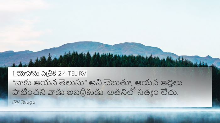 1 యోహాను పత్రిక 2:4 TELIRV Bible Verse Image