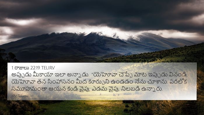 1 రాజులు 22:19 TELIRV Bible Verse Image