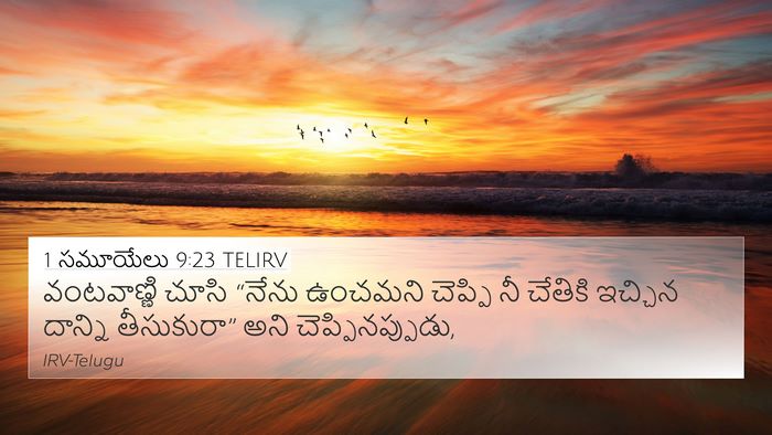 1 సమూయేలు 9:23 TELIRV 4K Wallpaper - వంటవాణ్ణి చూసి - 4K Wallpaper Bible Verse