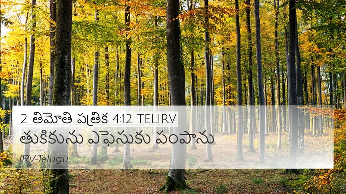 2 తిమోతి పత్రిక 4:12 TELIRV 4K Wallpaper - తుకికును ఎఫెసుకు - 4K Wallpaper Bible Verse