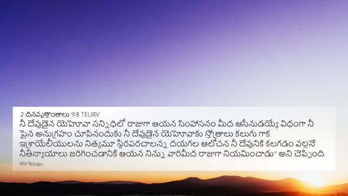 2 దినవృత్తాంతాలు 9:8 TELIRV Bible Verse Image