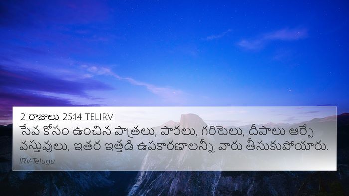 2 రాజులు 25:14 TELIRV Bible Verse Image