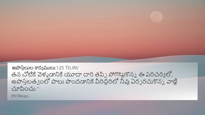 అపొస్తలుల కార్యములు 1:25 TELIRV Bible Verse Image