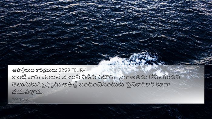 అపొస్తలుల కార్యములు 22:29 TELIRV Bible Verse Image