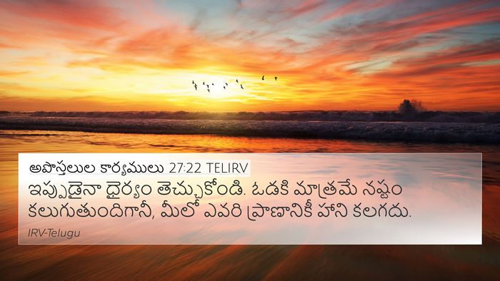 అపొస్తలుల కార్యములు 27:22 TELIRV Bible Verse Image