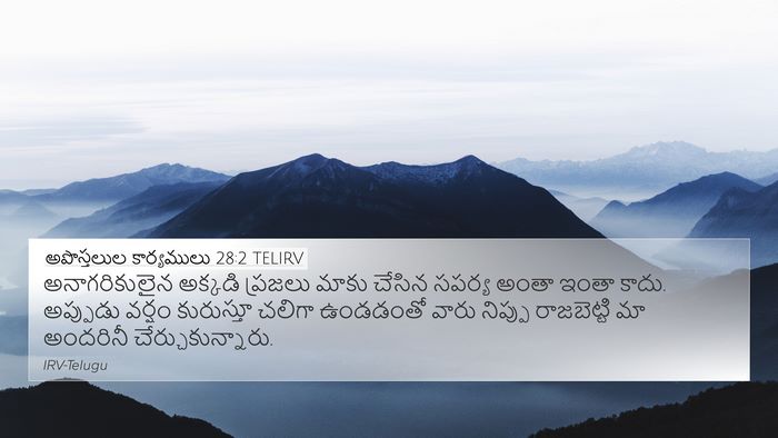 అపొస్తలుల కార్యములు 28:2 TELIRV Bible Verse Image