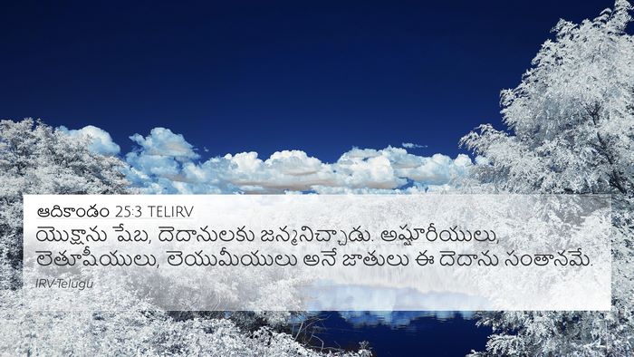 ఆదికాండం 25:3 TELIRV Bible Verse Image