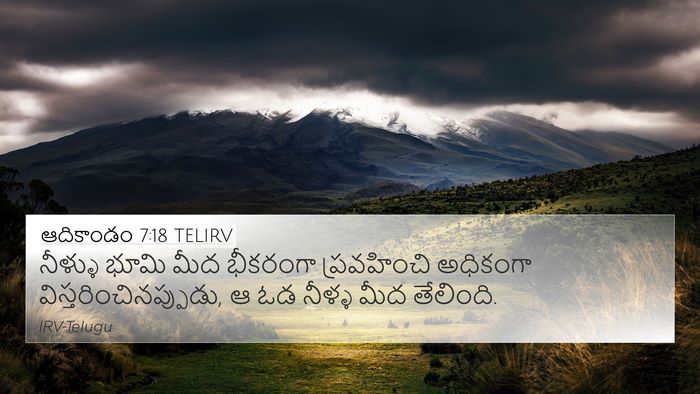 ఆదికాండం 7:18 TELIRV 4K Wallpaper - నీళ్ళు భూమి మీద - 4K Wallpaper Bible Verse