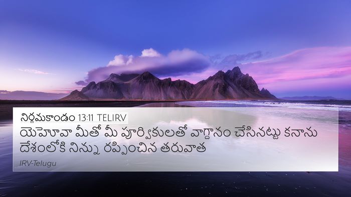 నిర్గమకాండం 13:11 TELIRV 4K Wallpaper - యెహోవా మీతో మీ - 4K Wallpaper Bible Verse