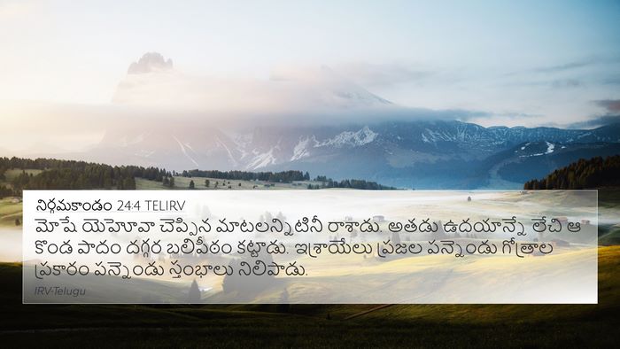 నిర్గమకాండం 24:4 TELIRV Bible Verse Image