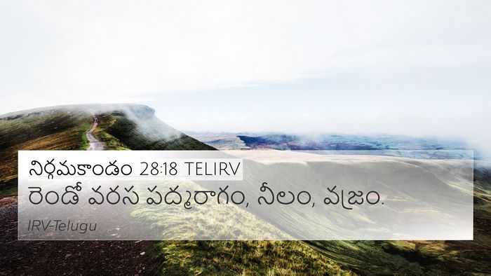 నిర్గమకాండం 28:18 TELIRV Bible Verse Image