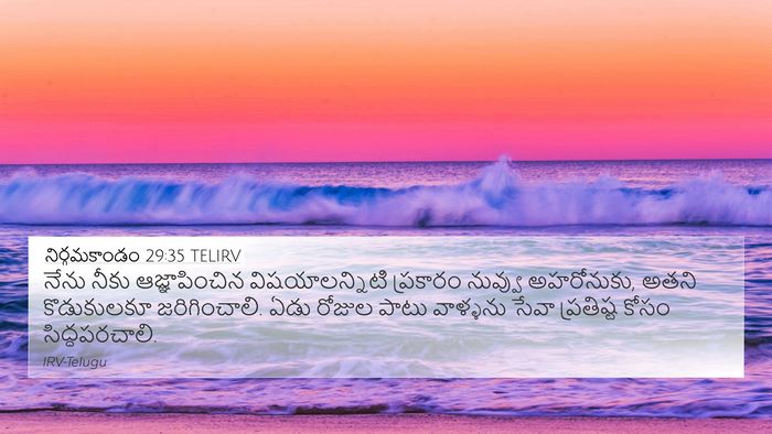 నిర్గమకాండం 29:35 TELIRV Bible Verse Image