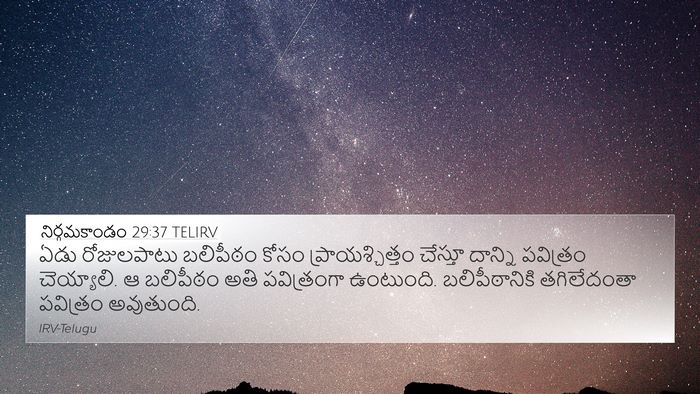 నిర్గమకాండం 29:37 TELIRV Bible Verse Image