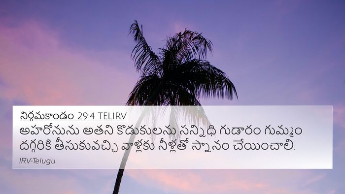 నిర్గమకాండం 29:4 TELIRV Bible Verse Image