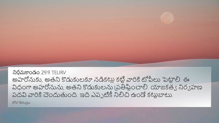 నిర్గమకాండం 29:9 TELIRV Bible Verse Image