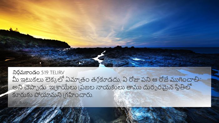నిర్గమకాండం 5:19 TELIRV Bible Verse Image