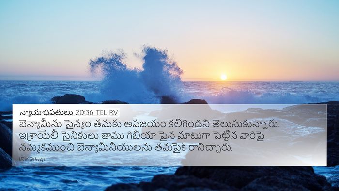 న్యాయాధిపతులు 20:36 TELIRV 4K Wallpaper - బెన్యామీను సైన్యం - 4K Wallpaper Bible Verse
