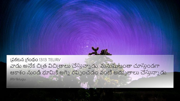 ప్రకటన గ్రంథం 13:13 TELIRV Bible Verse Image