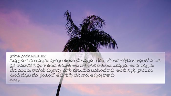 ప్రకటన గ్రంథం 17:8 TELIRV Bible Verse Image