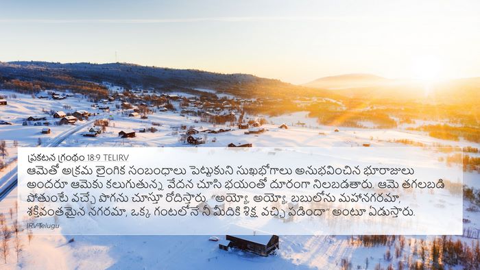 ప్రకటన గ్రంథం 18:9 TELIRV Bible Verse Image