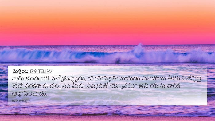 మత్తయి 17:9 TELIRV 4K Wallpaper - వారు కొండ దిగి - 4K Wallpaper Bible Verse