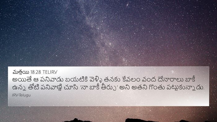 మత్తయి 18:28 TELIRV Bible Verse Image