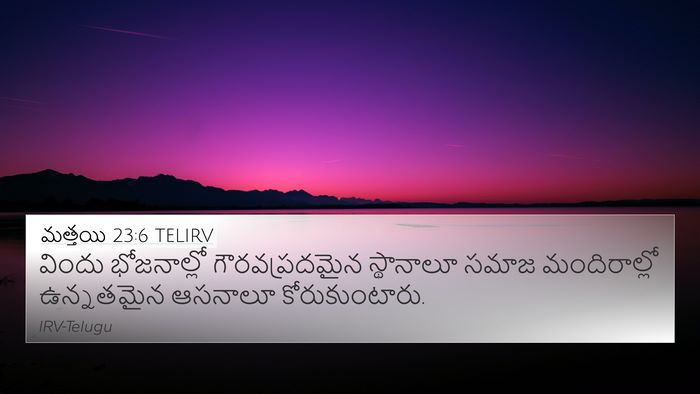 మత్తయి 23:6 TELIRV Bible Verse Image