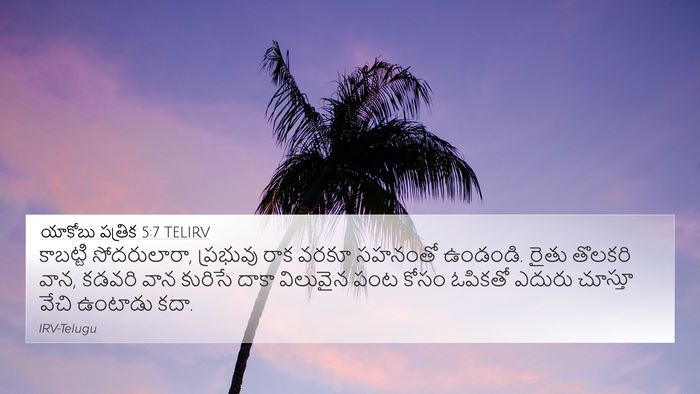 యాకోబు పత్రిక 5:7 TELIRV Bible Verse Image
