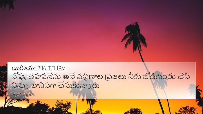 యిర్మీయా 2:16 TELIRV 4K Wallpaper - నోపు, తహపనేసు అనే - 4K Wallpaper Bible Verse
