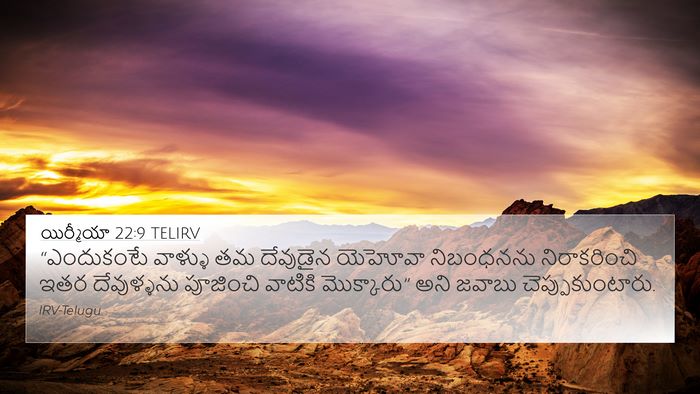 యిర్మీయా 22:9 TELIRV Bible Verse Image