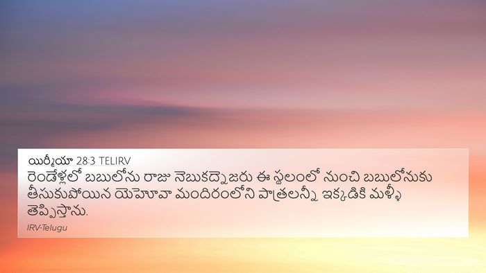 యిర్మీయా 28:3 TELIRV Bible Verse Image