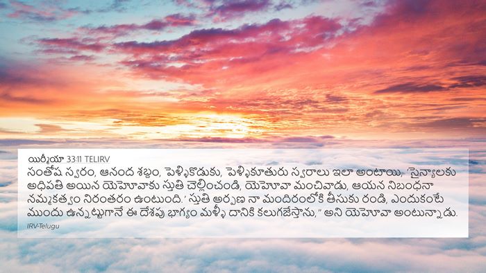యిర్మీయా 33:11 TELIRV Bible Verse Image