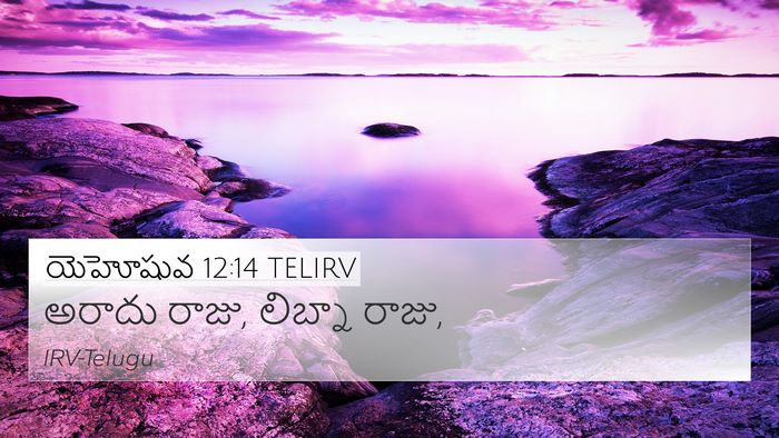 యెహోషువ 12:14 TELIRV 4K Wallpaper - అరాదు రాజు, లిబ్నా - 4K Wallpaper Bible Verse