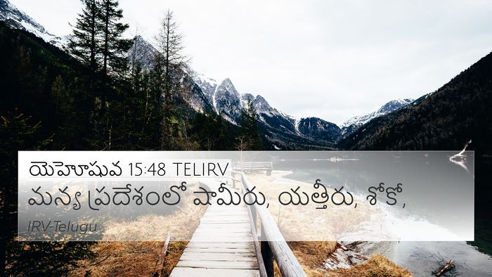 యెహోషువ 15:48 TELIRV 4K Wallpaper - మన్య ప్రదేశంలో - 4K Wallpaper Bible Verse