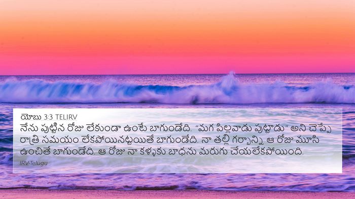 యోబు 3:3 TELIRV 4K Wallpaper - నేను పుట్టిన రోజు - 4K Wallpaper Bible Verse