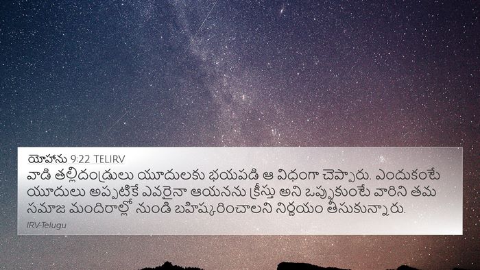 యోహాను 9:22 TELIRV Bible Verse Image