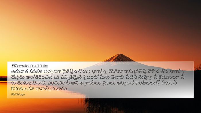 లేవీకాండం 10:14 TELIRV Bible Verse Image