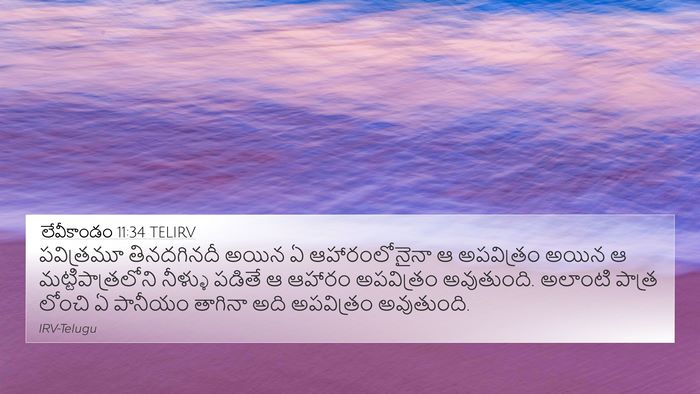 లేవీకాండం 11:34 TELIRV 4K Wallpaper - పవిత్రమూ - 4K Wallpaper Bible Verse