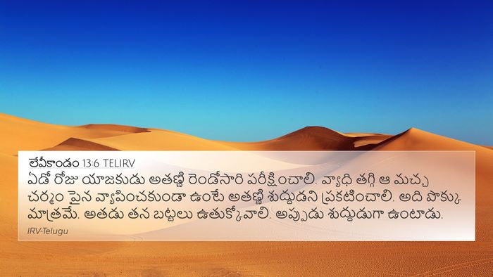 లేవీకాండం 13:6 TELIRV 4K Wallpaper - ఏడో రోజు యాజకుడు - 4K Wallpaper Bible Verse